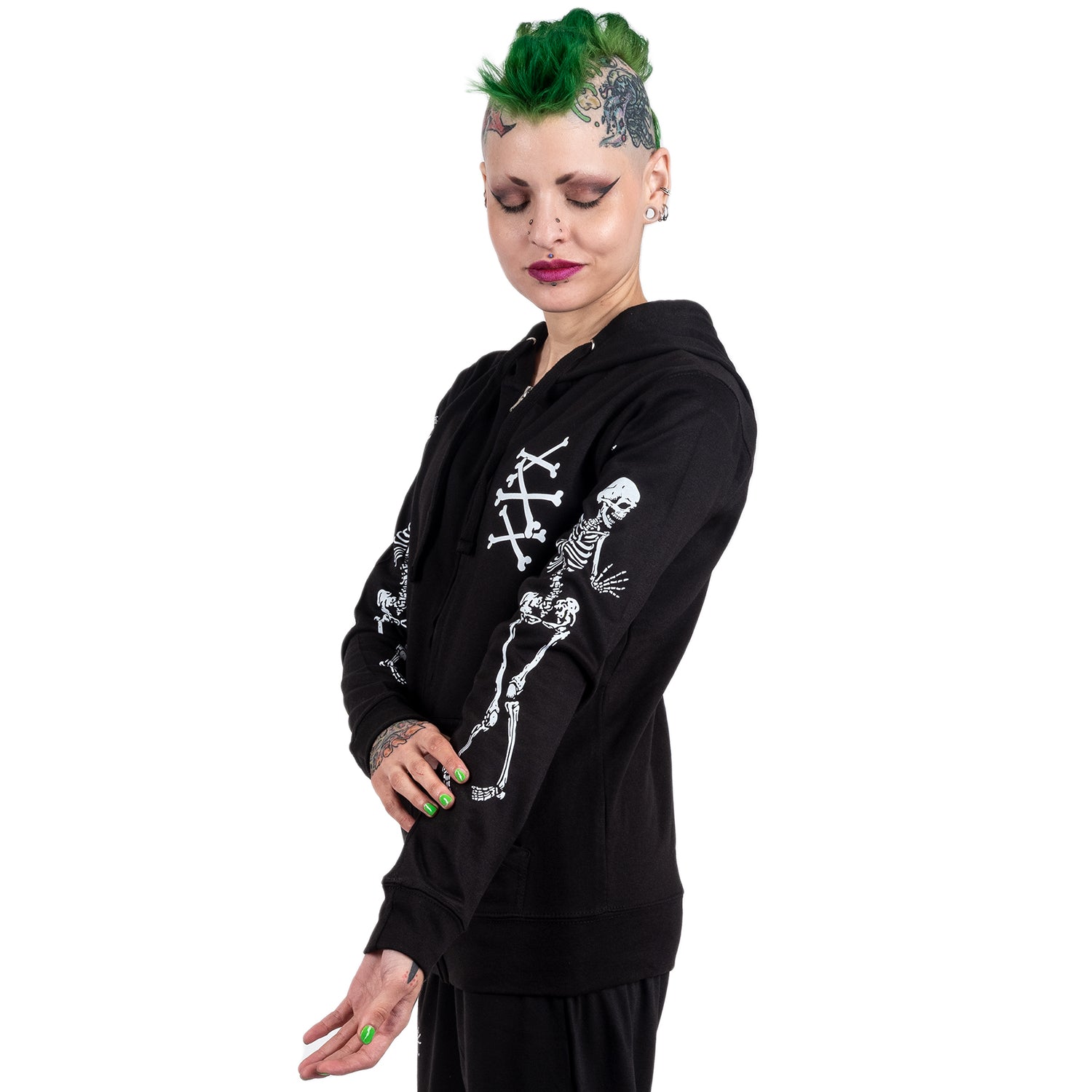 Drunkn Skeleton Zip Hoodie – Too Fast