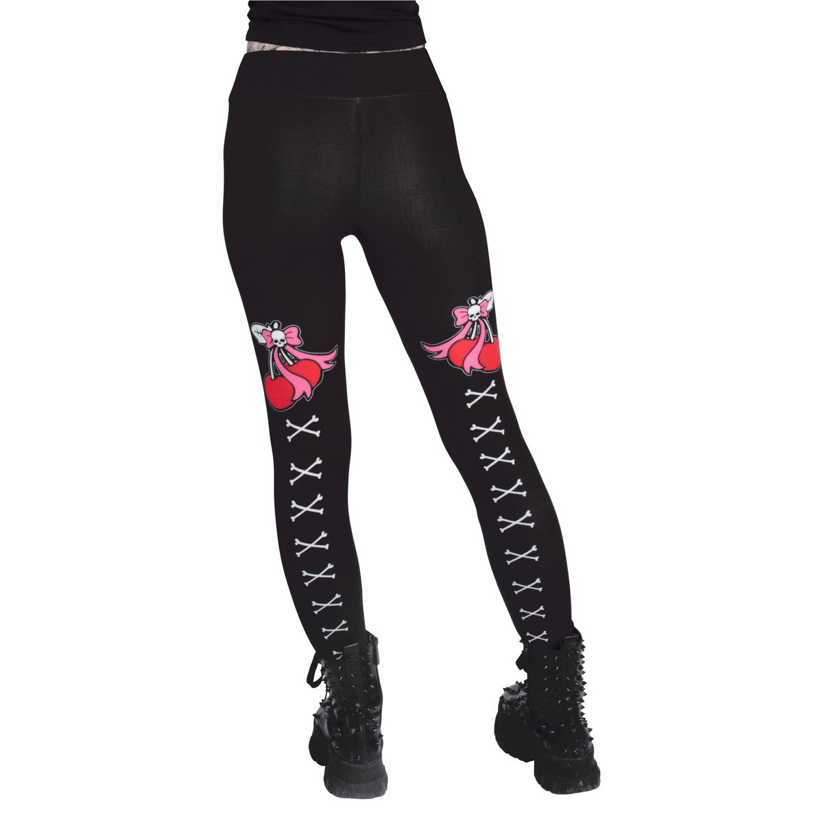 Goth Rose Cross High Waist Leggings