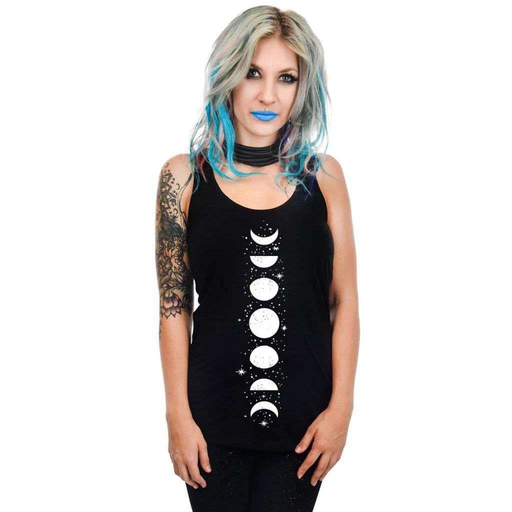 Too Fast | Racerback Tank Top | Phases Of The Moon &amp; Stars