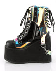 Demonia SWING-115 | Black Patent Leather Mirror TPU Ankle Boots