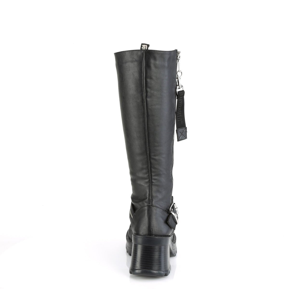 Too Fast | Demonia Bratty 206 | Black Vegan Leather Women's Knee High Boots