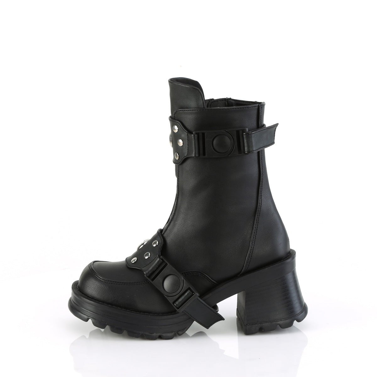 Too Fast | Demonia Bratty 56 | Black Vegan Leather Women's Ankle Boots