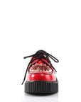 Too Fast | Demonia Creeper 108 | Red Patent Leather & Pvc Women's Creepers