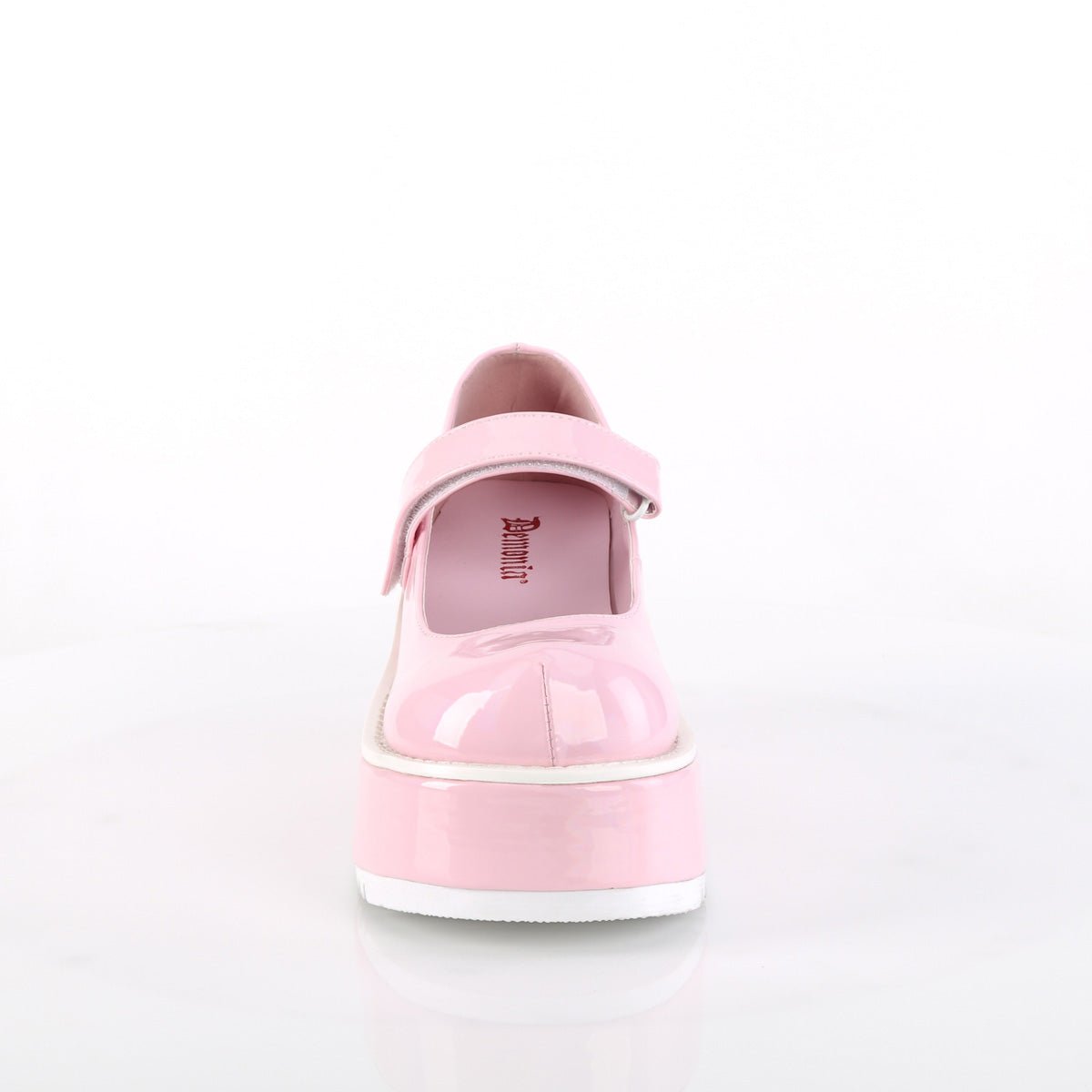 Too Fast | Demonia Dollie 01 | Baby Pink Hologram Patent Women&#39;s Mary Janes