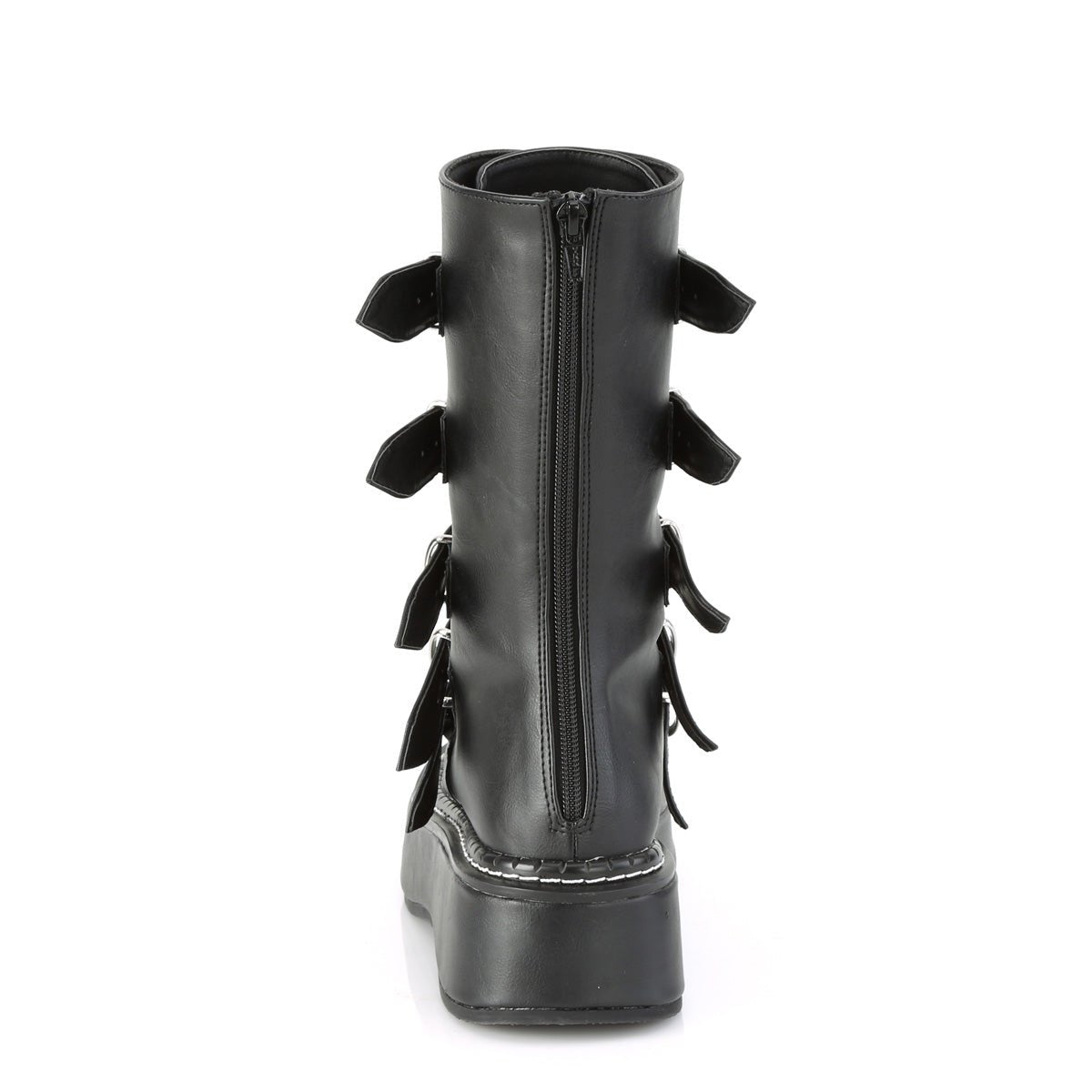Too Fast | Demonia Emily 330 | Black Vegan Leather Women's Mid Calf Boots