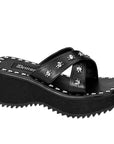 Too Fast | Demonia FLIP-05 Black Vegan Leather Flip Flops