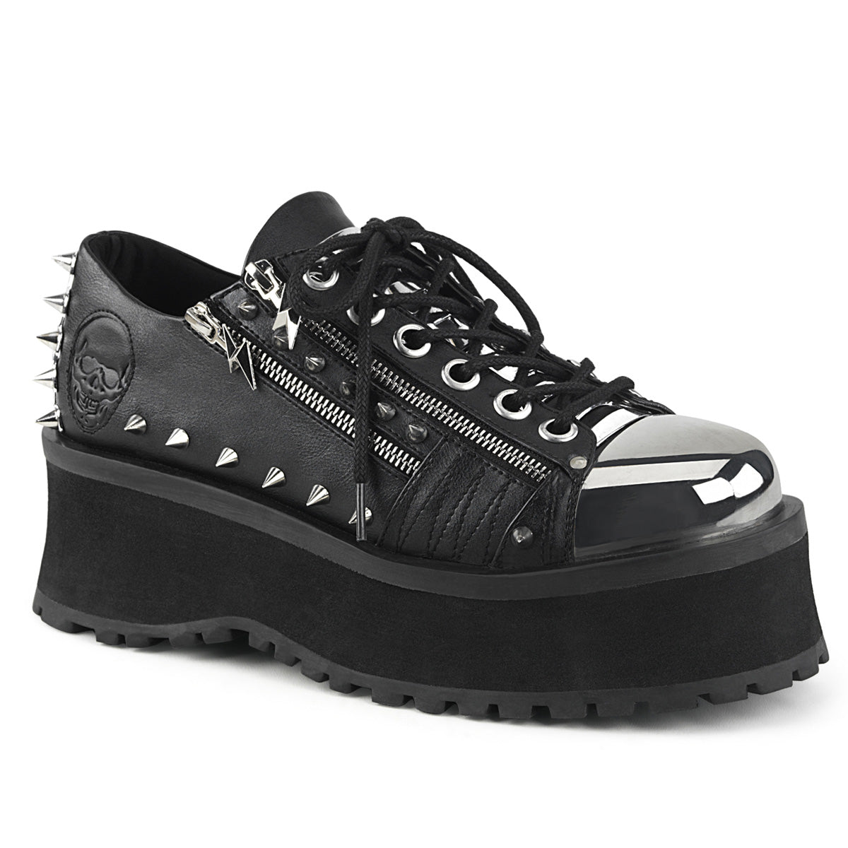 Demonia GRAVEDIGGER-250  Black Vegan Leather Unisex Platform