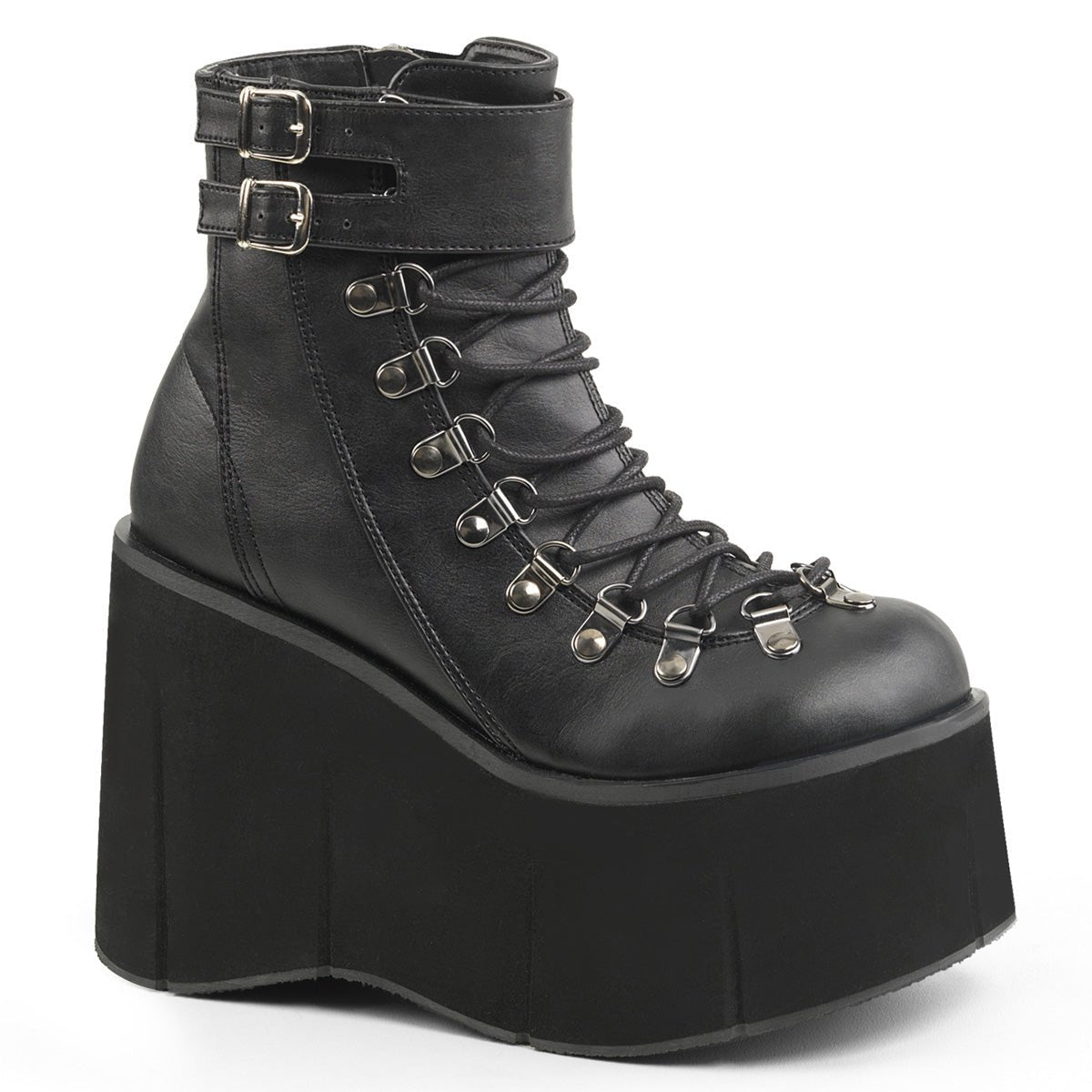 Too Fast | Demonia Kera 21 | Black Vegan Leather Women's Ankle Boots