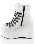 Too Fast | Demonia Kera 21 | White Vegan Leather Women's Ankle Boots