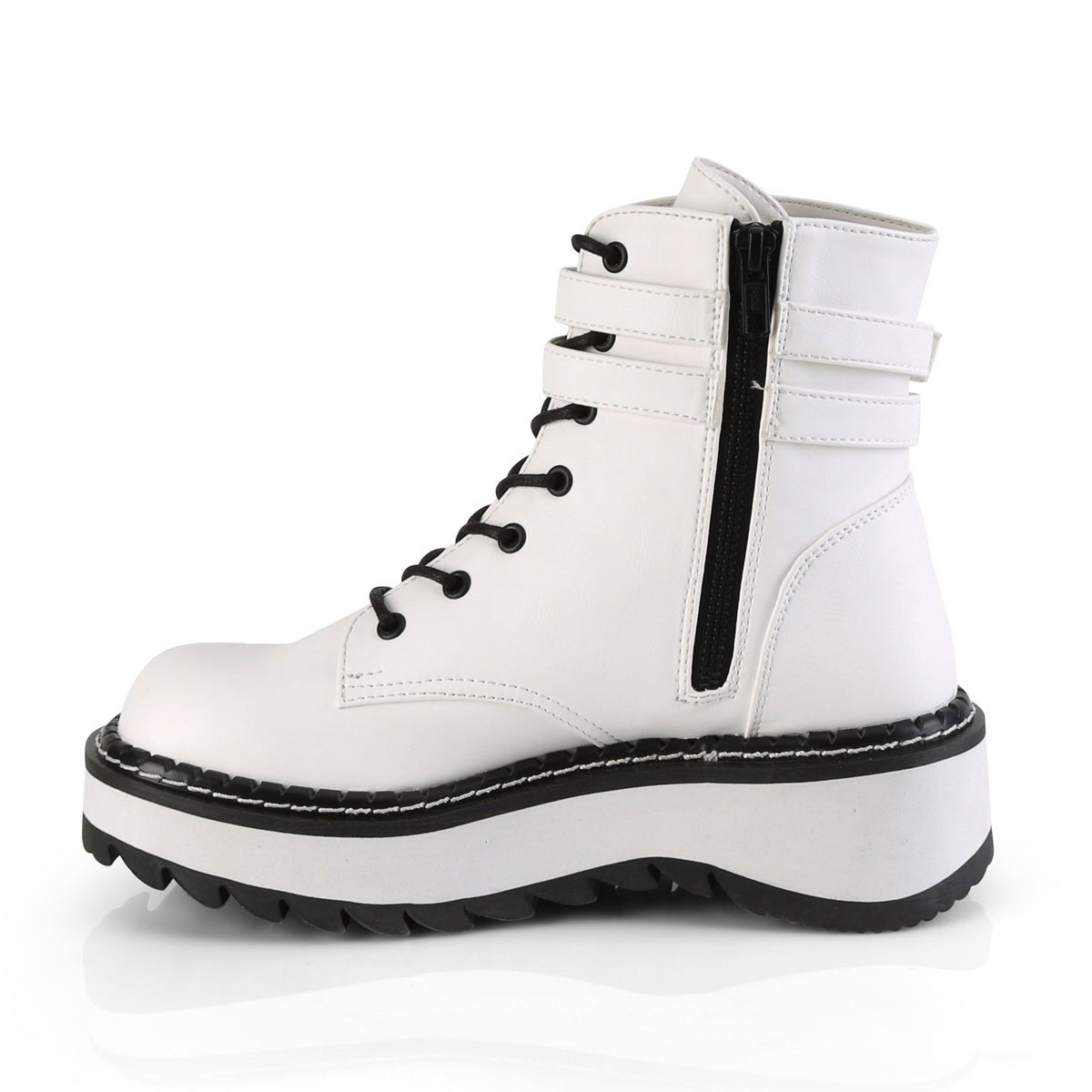 Too Fast | Demonia Lilith 152 | White Vegan Leather Women's Ankle Boots