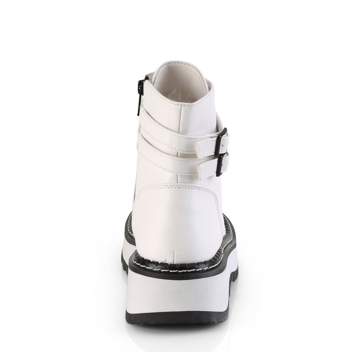 Too Fast | Demonia Lilith 152 | White Vegan Leather Women's Ankle Boots