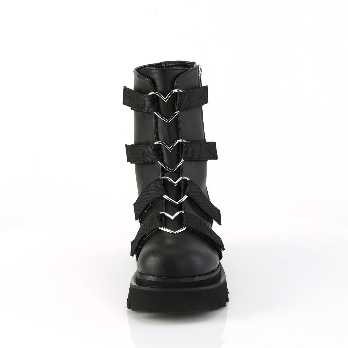 Too Fast | Demonia Renegade 50 | Black Vegan Leather & Nylon Women's Ankle Boots