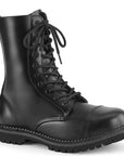 Too Fast | Demonia Riot 10 | Black Leather Unisex Combat Boots