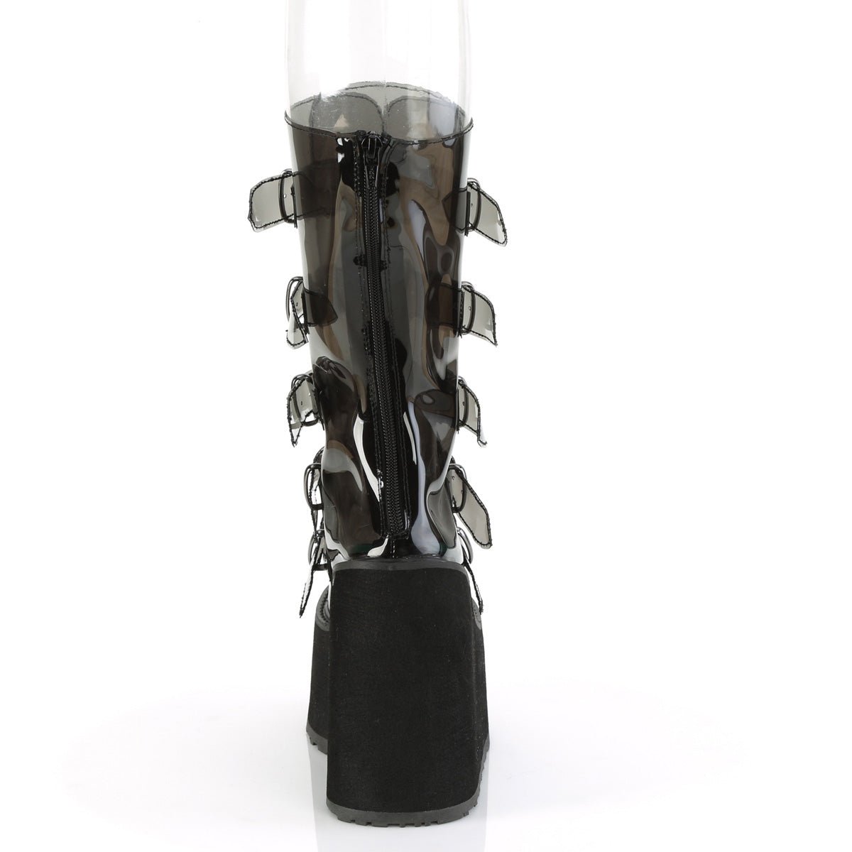 Too Fast | Demonia Swing 230 C | Smoke Tpu (Thermoplastic Polyurethane) Women's Mid Calf Boots