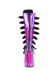 Too Fast | Demonia Swing 815 | Purple Holographic Patent Women's Knee High Boots