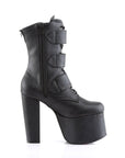 Too Fast | Demonia Torment 703 | Black Vegan Leather Women's Ankle Boots