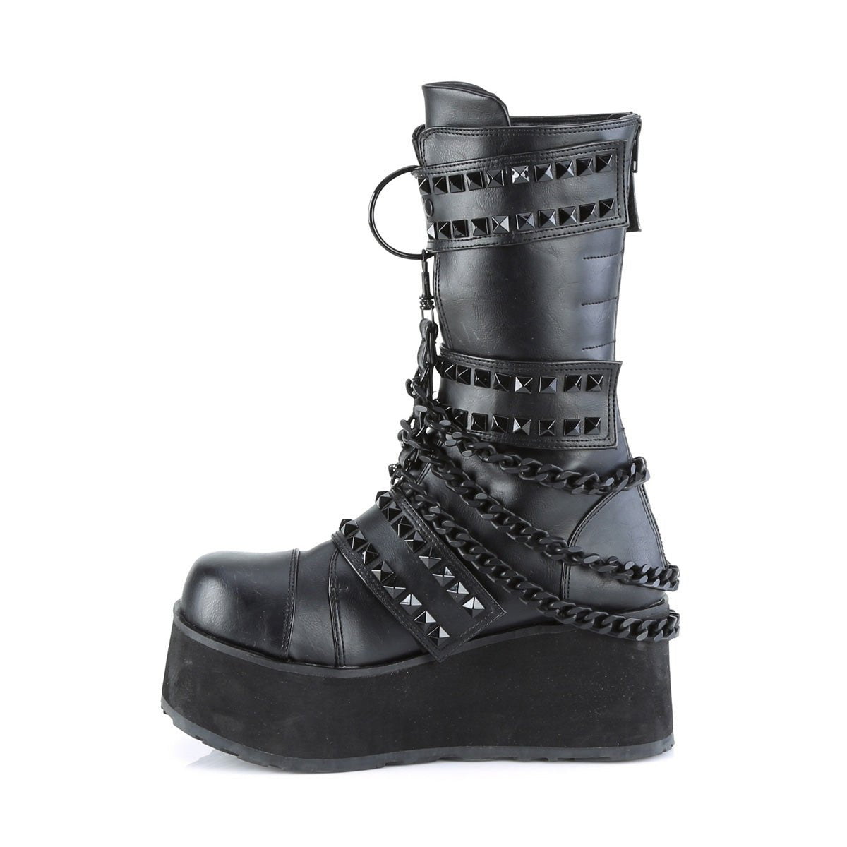 Too Fast | Demonia TRASHVILLE-138 Black Vegan Leather Platform Boots