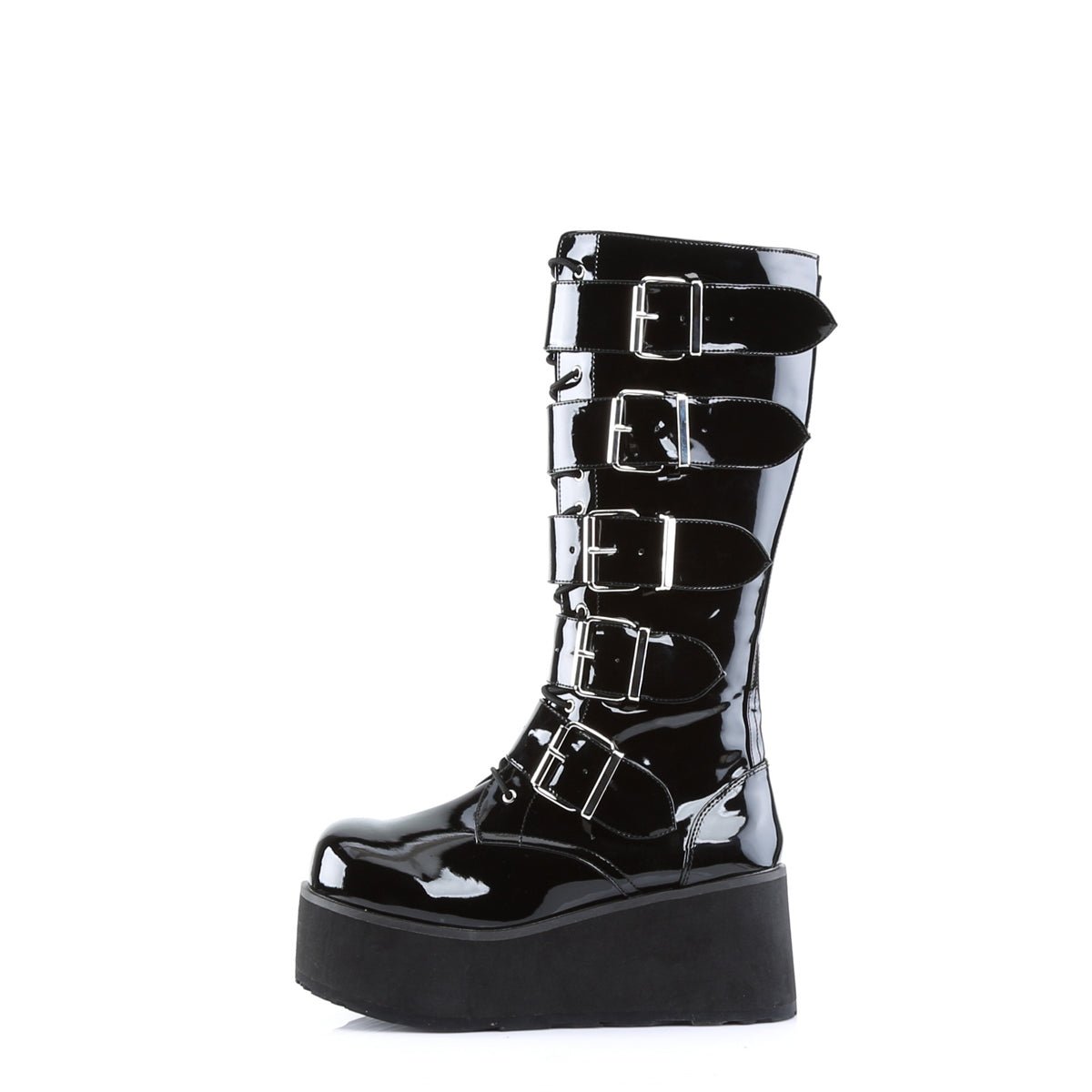 Too Fast | Demonia Trashville 518 | Black Patent Leather Unisex Platform Boots