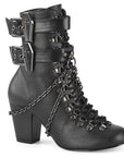 Too Fast | Demonia Vivika 128 | Black Vegan Leather Women's Ankle Boots