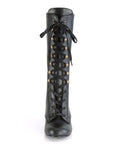 Too Fast | Demonia Vivika 205 | Black Vegan Leather Women's Mid Calf Boots