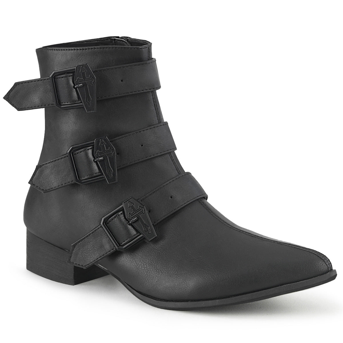 Too Fast | Demonia Warlock 50 C | Black Vegan Leather Unisex Platform Boots