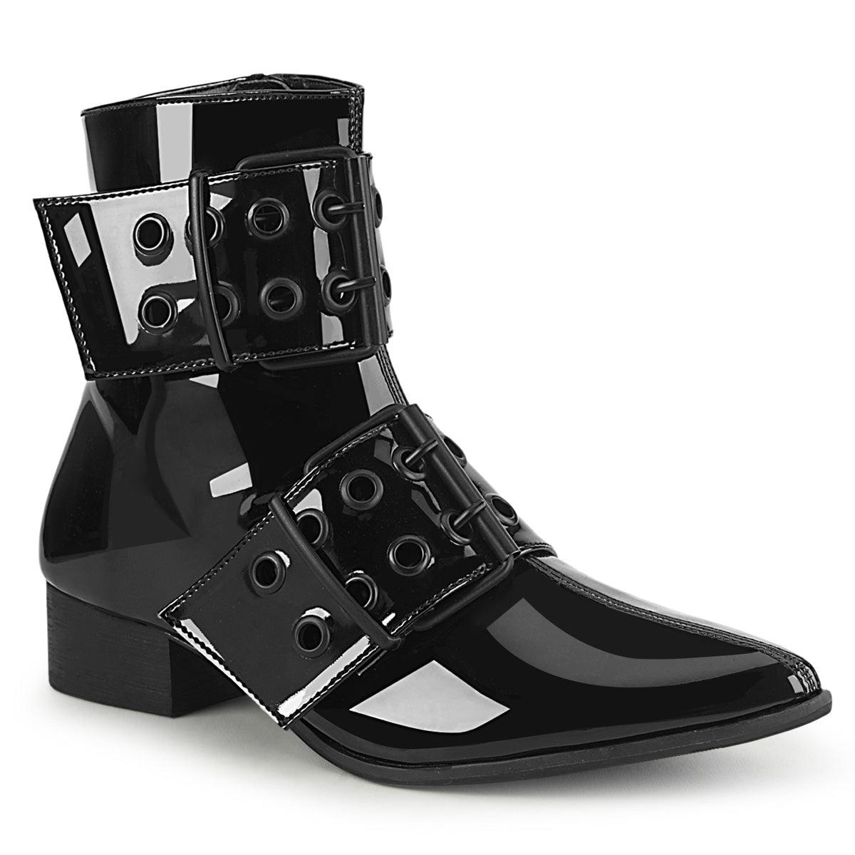 Too Fast | Demonia Warlock 55 | Black Patent Leather Unisex Platform Boots
