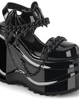 Too Fast | Demonia WAVE-20 | Black Patent Leather Sandals