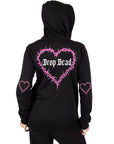 Too Fast | Drop Dead Thorny Heart Zip Up Hoodie Hooded Sweatshirt