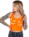 Too Fast | Halloween Pumpkins Cropped Tank Top