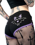 Too Fast | Little Heart Bat Purple Trim Short Shorts