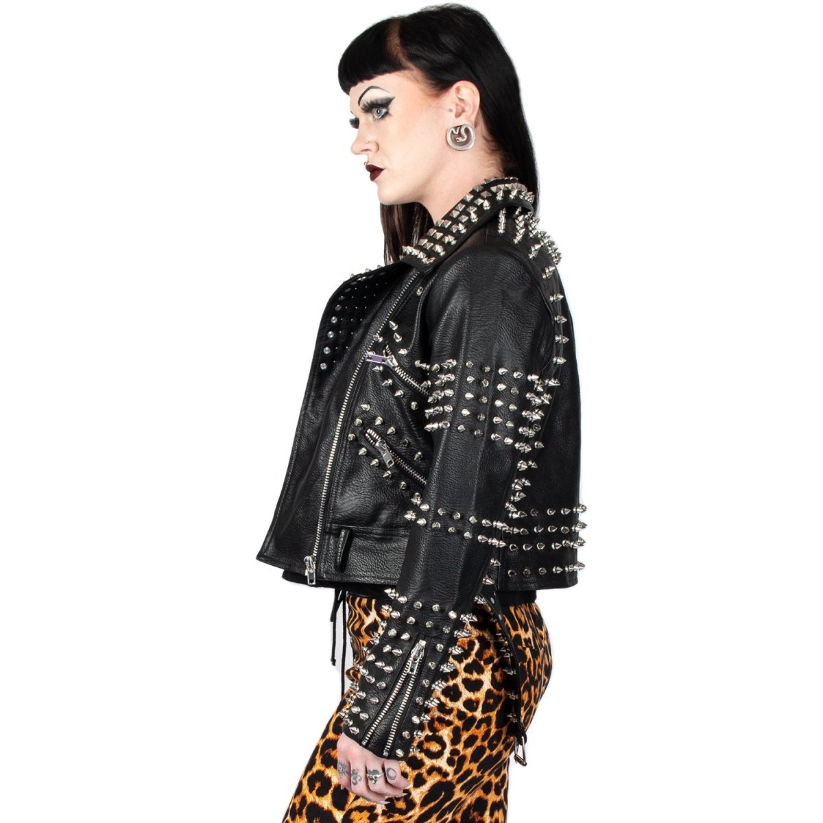 Too Fast | Orchid Bloom | Heavy Metal Studded Leather Jacket