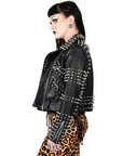 Too Fast | Orchid Bloom | Heavy Metal Studded Leather Jacket