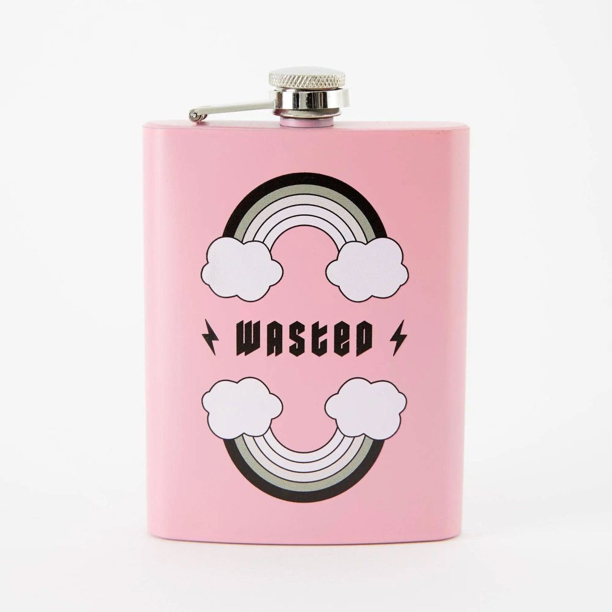 Too Fast | Punky Pins | Wasted Black Rainbow Hip Flask