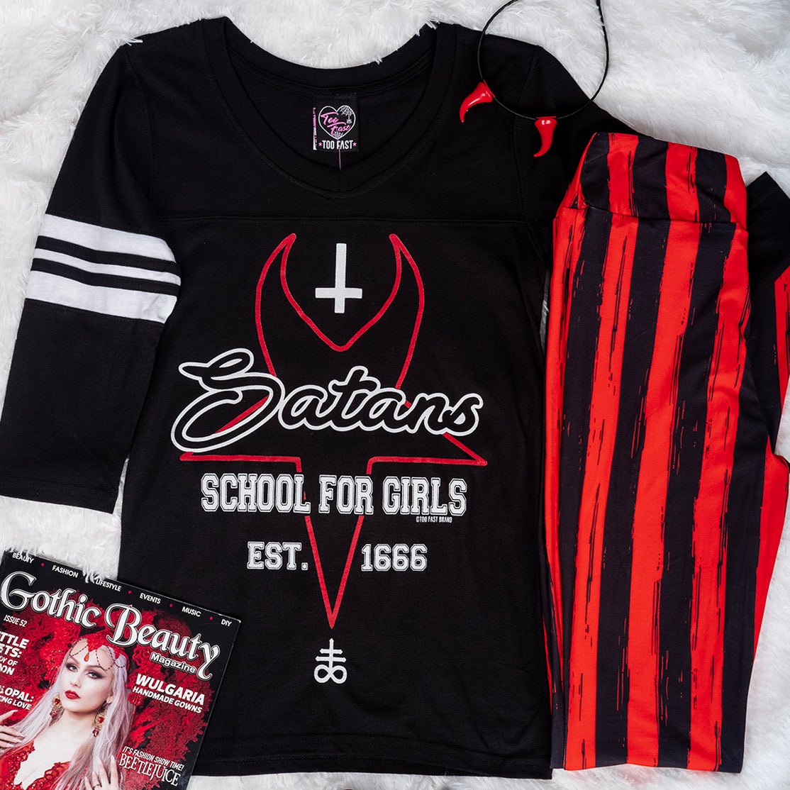 Too Fast | Satan&#39;s School For Girls Football T Shirt