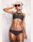 Too Fast | Spiderwebs Caged Web Shaped Bikini Top Set