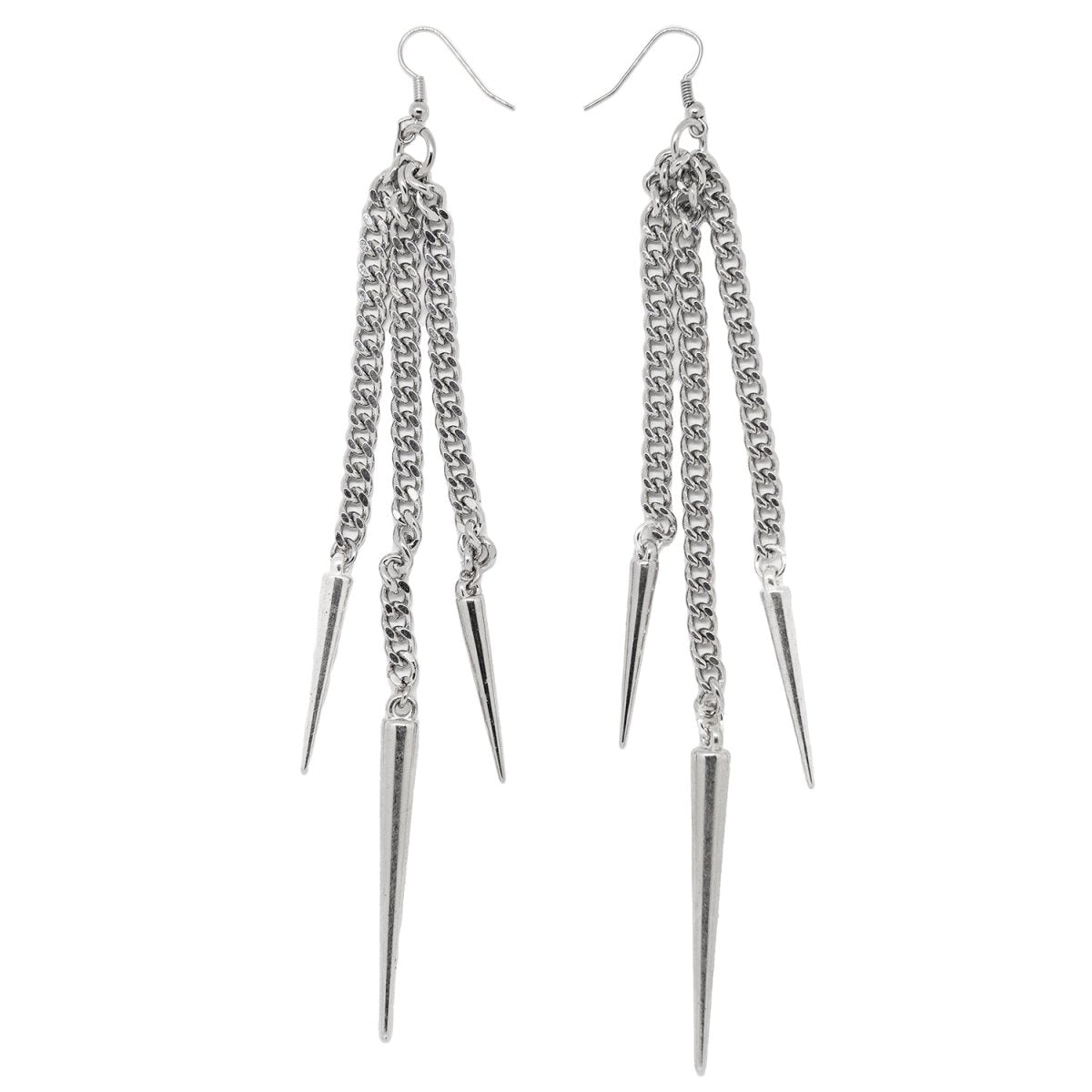Too Fast | Switchblade Stiletto | Chain Spike Earrings