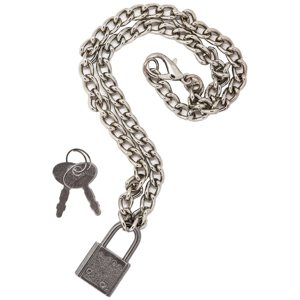 Lock & Chain Necklace by Funk Plus (Black Chain, Various Color