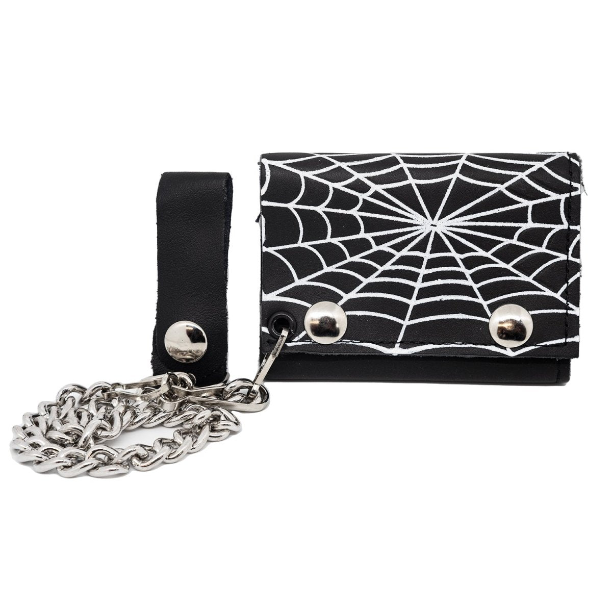 Black Tri-Fold Chain Wallet