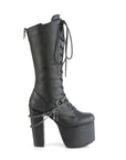 Demonia TORMENT-170 | Black Vegan Leather Knee High Boots