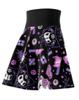 Hello Creepy Kitty Gang Skater Skirt