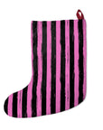 Distressed Pink Stripe Christmas Stocking