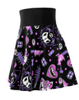 Hello Creepy Kitty Gang Skater Skirt