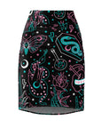 Neon Tattoo Flash Pencil Skirt