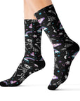 Skeleton Unicorn Calf Socks