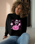 Cute Ghostface Pumpkin Crop Hoodie