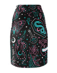 Neon Tattoo Flash Pencil Skirt