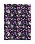 Hello Creepy Kitty Gang Plush Blanket