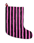 Distressed Pink Stripe Christmas Stocking