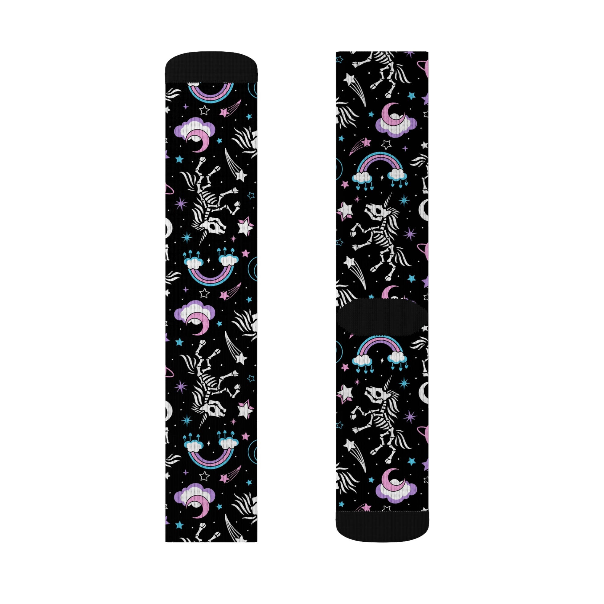 Skeleton Unicorn Calf Socks