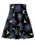 Neon Bats and Spiders Skater Skirt